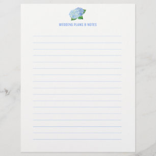 Prospectus 21,6 Cm X 24,94 Cm Pages de planification de mariage aux hortensias b
