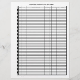 Prospectus 21,6 Cm X 24,94 Cm Pages du registre des transactions bancaires recto