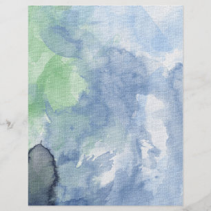 Prospectus 21,6 Cm X 24,94 Cm Papier, chemin fleuri aquarelle, ciel bleu