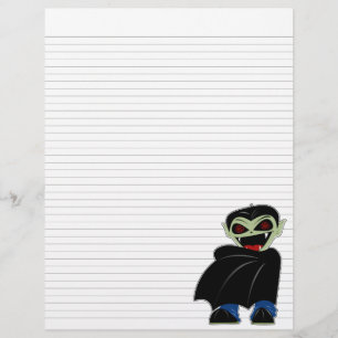 Prospectus 21,6 Cm X 24,94 Cm Papier pour reliure ligné Dracula Halloween noir u