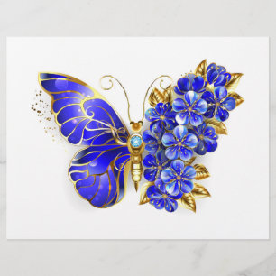Prospectus 21,6 Cm X 24,94 Cm Papillon saphir à fleurs