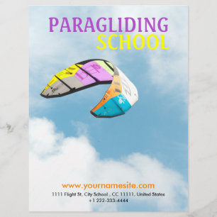 Prospectus 21,6 Cm X 24,94 Cm PARAGLIDING SCHOOL - template flyer