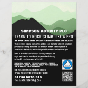 Prospectus 21,6 Cm X 24,94 Cm Paysage de montagne verte, publicité pour la rando