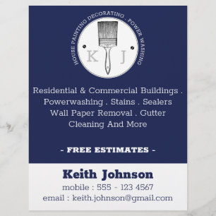 Prospectus 21,6 Cm X 24,94 Cm Peintre en bâtiment Entreprise de nettoyage à haut