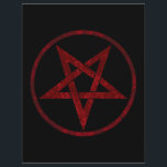 Prospectus 21,6 Cm X 24,94 Cm Pentagram Red Devil<br><div class="desc">Pentagramme rouge,  inversé,  texturé en cercle,  sur arrière - plan noir. Symbole occulte 666</div>