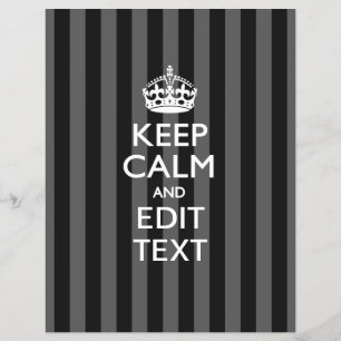 Prospectus 21,6 Cm X 24,94 Cm Personalized KEEP CALM Your Text on Black Stripes