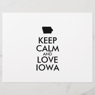 Prospectus 21,6 Cm X 24,94 Cm Personnalisable KEEP CALM et LOVE IOWA