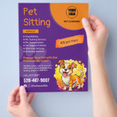 Prospectus 21,6 Cm X 24,94 Cm Pet Sitting Flyer personnalisé (main)