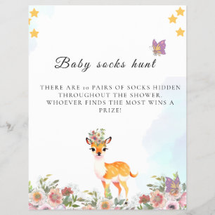 Prospectus 21,6 Cm X 24,94 Cm Petit cerf, Grande Joie Thème de Baby Shower fleur