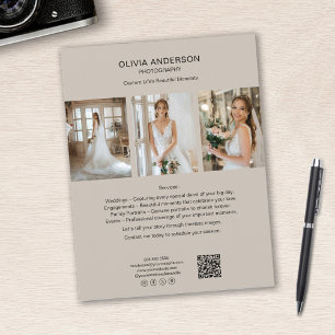 Prospectus 21,6 Cm X 24,94 Cm Photographe QR Code Réseaux Sociaux Entreprise Bei