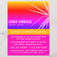 Plage Palm Leaf Silhouette, agent de voyage Advert