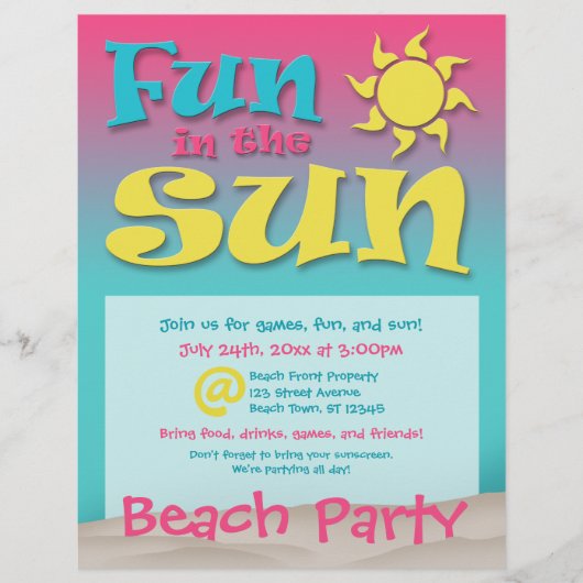 Prospectus 21,6 Cm X 24,94 Cm Plaisir au soleil - Beach Party Flyers (Devant)