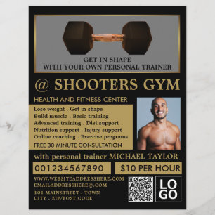 Prospectus 21,6 Cm X 24,94 Cm Poids de Dumbbell, Entraîneur personnel, Publicité