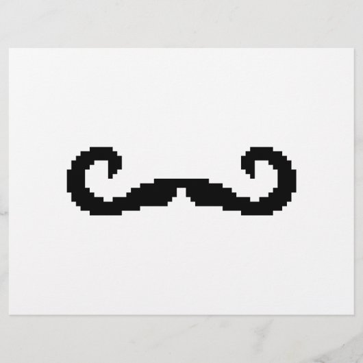 Prospectus 21,6 Cm X 24,94 Cm Poignée de 8 bits Pixel Moustache (Devant)