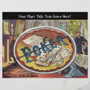 Prospectus 21,6 Cm X 24,94 Cm Poker Vintage Hommes Salon de Fumeurs Jeux d'Argen