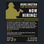 Prospectus 21,6 Cm X 24,94 Cm Pompier Silhouette, Recrutement des pompiers<br><div class="desc">Silhouette pompier,  Circulaire de recrutement des pompiers par The Carte de visite Store.</div>