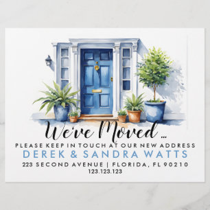 Prospectus 21,6 Cm X 24,94 Cm Porte d'entrée bleue Changement d'adresse, maison