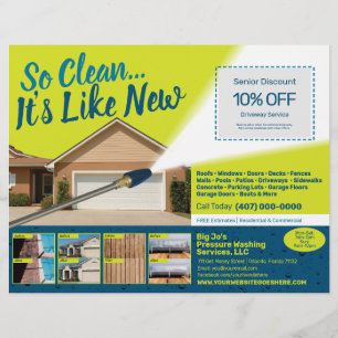 Prospectus 21,6 Cm X 24,94 Cm Pressure Power Washing Flyer Template
