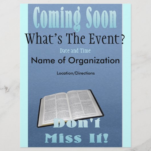 Prospectus 21,6 Cm X 24,94 Cm Prochainement Flyer bleu (Devant)