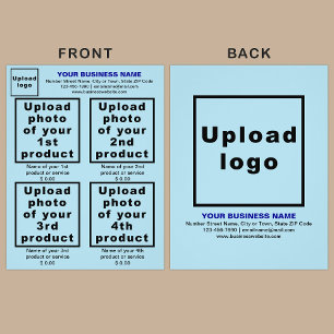 Prospectus 21,6 Cm X 24,94 Cm Produits ou services commerciaux sur Light Blue Fl