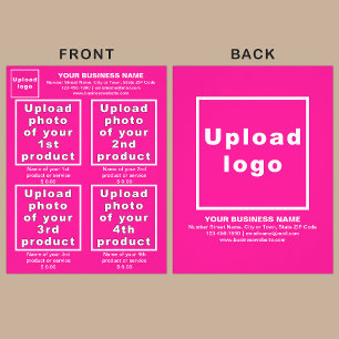 Prospectus 21,6 Cm X 24,94 Cm Produits ou services commerciaux sur Pink Flyer