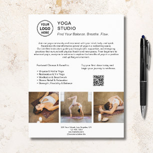 Prospectus 21,6 Cm X 24,94 Cm Professeur d'enseignant de yoga en blanc pour affa