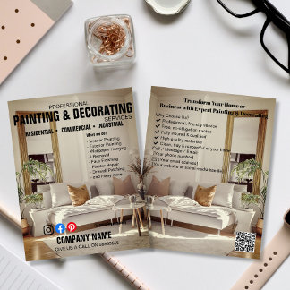 Prospectus 21,6 Cm X 24,94 Cm Professional Painting & Decorating Service Flyer |