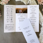 Prospectus 21,6 Cm X 24,94 Cm Programme de mariage trifolié infographie chronolo