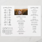 Prospectus 21,6 Cm X 24,94 Cm Programme de mariage trifolié infographie chronolo (Dos)