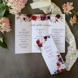 Prospectus 21,6 Cm X 24,94 Cm Programme de mariage triplé de Marsala en Bourgogn