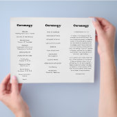 Prospectus 21,6 Cm X 24,94 Cm Programme de mariage triplé rétro élégant (main)