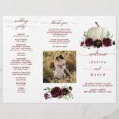 Prospectus 21,6 Cm X 24,94 Cm Programme de mariage triptyque automnal citrouille (Devant)