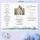 Prospectus 21,6 Cm X 24,94 Cm Programme de mariage triptyque Mountain Lake (Simple)