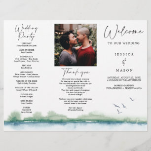 Prospectus 21,6 Cm X 24,94 Cm Programme de mariage triptyque Mountain Lake