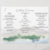 Prospectus 21,6 Cm X 24,94 Cm Programme de mariage triptyque Mountain Lake (Dos)
