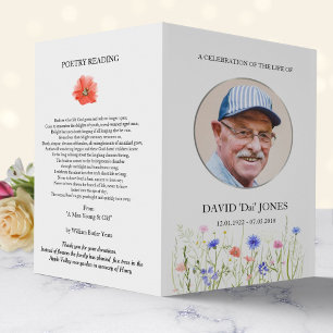 Prospectus 21,6 Cm X 24,94 Cm Programme de nécrologie, Fleurs sauvages de couleu