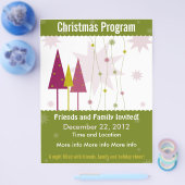 Prospectus 21,6 Cm X 24,94 Cm Programme de Noël Green Retro Flyer (Simple)