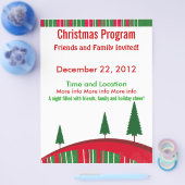 Prospectus 21,6 Cm X 24,94 Cm Programme de Noël vert et rouge (Simple)