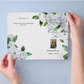 Prospectus 21,6 Cm X 24,94 Cm Programme funéraire bi-plié - Gardenias blanches (main)
