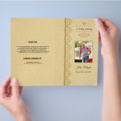 Prospectus 21,6 Cm X 24,94 Cm Programme funéraire commémoratif Circulaire Modèle (main)