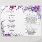 Prospectus 21,6 Cm X 24,94 Cm Programme funéraire des orchidées pourpres (Dos)