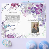 Prospectus 21,6 Cm X 24,94 Cm Programme funéraire des orchidées pourpres (Simple)