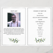 Prospectus 21,6 Cm X 24,94 Cm Programme nécrologique pliable, couronne d'olivier (Dos)