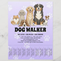 Promenadeur de chiens garde d'animaux publicitaire