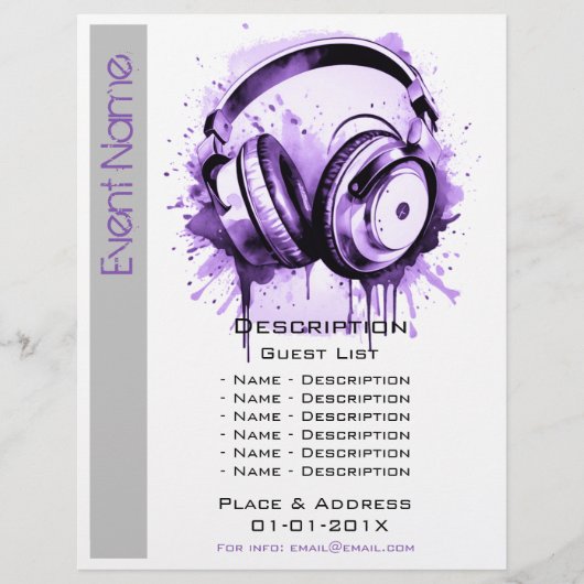 Prospectus 21,6 Cm X 24,94 Cm Promotion d'événements musicaux (Devant)