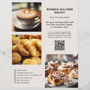 Prospectus 21,6 Cm X 24,94 Cm Promotion QR de médias sociaux de photo de boulang