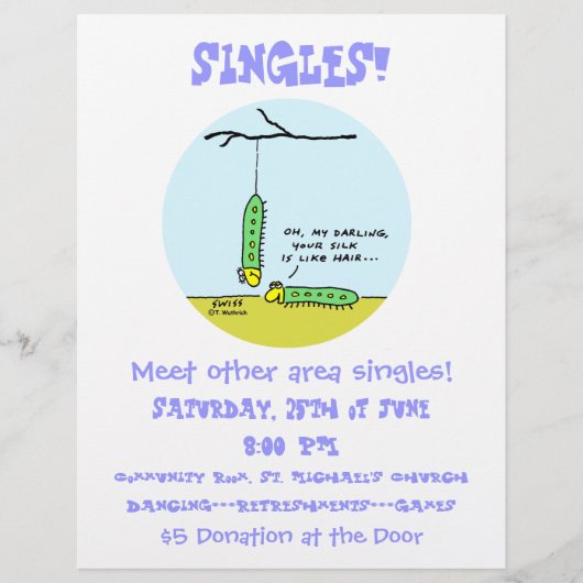 Prospectus 21,6 Cm X 24,94 Cm Propre Christian Singles Party Flyer (Devant)