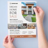 Prospectus 21,6 Cm X 24,94 Cm Propriétés immobilières Flyer personnalisé (main)