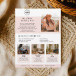 Prospectus 21,6 Cm X 24,94 Cm Psychologue Thérapeutique Logo Photo Blush Flyer<br><div class="desc">Ce prospectus bien conçu est idéal pour les psychologues et les thérapeutes autorisés qui souhaitent communiquer leur expertise avec chaleur et clarté. Sa palette feutrée, son cadre de portrait arrondi et sa typographie serif raffinée créent une impression accueillante et polie, ce qui la rend parfaite pour les pratiques thérapeutiques cliniques...</div>