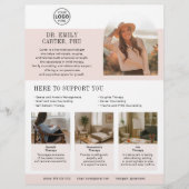 Prospectus 21,6 Cm X 24,94 Cm Psychologue Thérapeutique Logo Photo Blush Flyer (Devant)